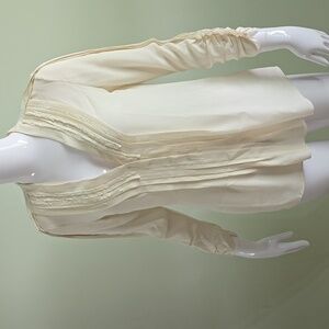 Elie Tahari 100% Silk Half Hidden Button Down Peasant Boho Blouse Size XS